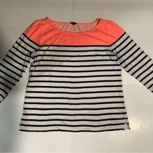 J. Crew Pink and Blue Long Sleeve Tee